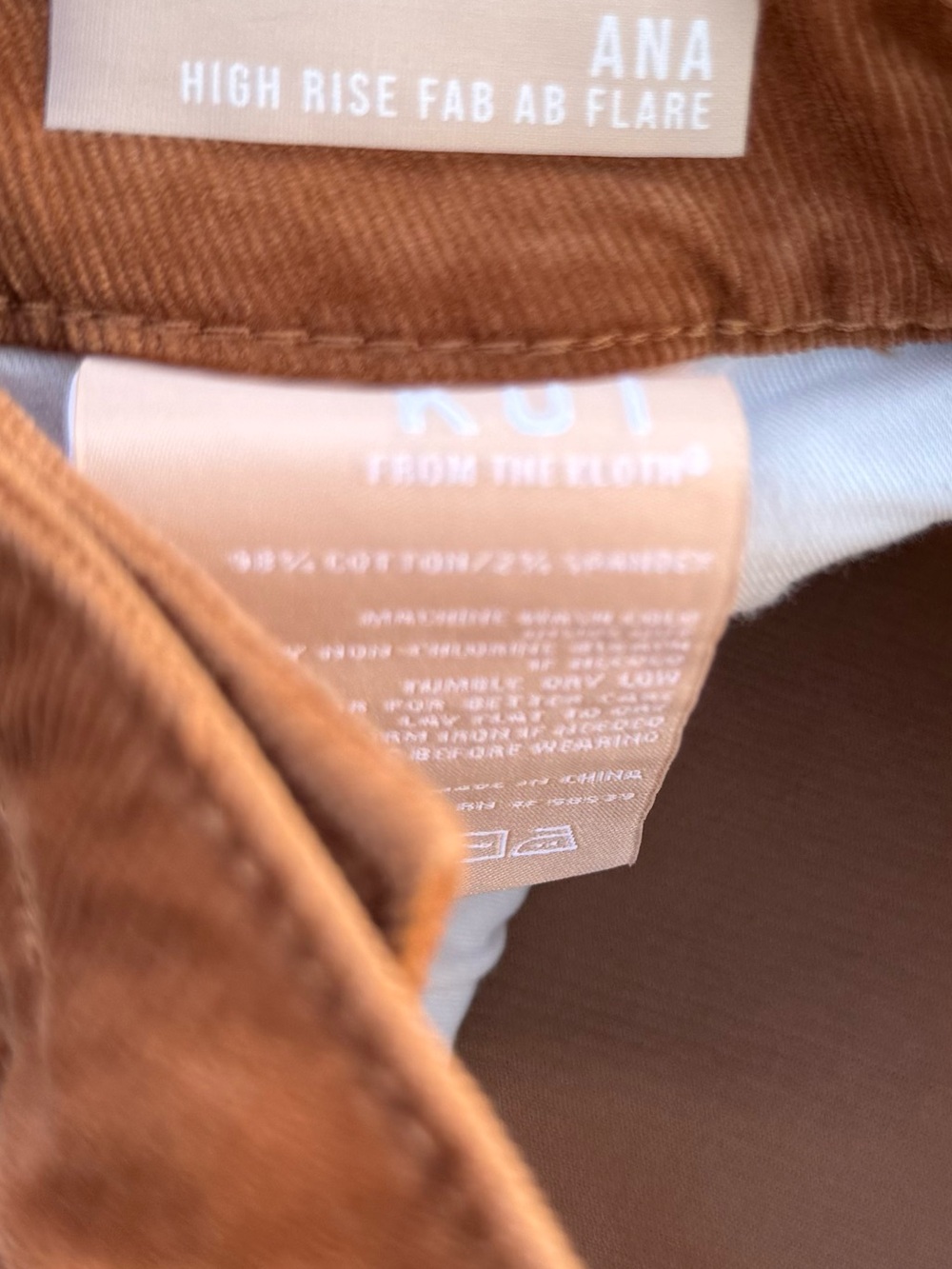 KUT from the Kloth Ana High Rise Fab Ab Flare Corduroy Jeans size 4 - Picture 5 of 11